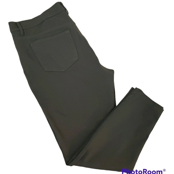 T-Tahari~Woman Size 12~Olive Green Ponte Slim Pants Zipper Front, Stretch. - Picture 7 of 9